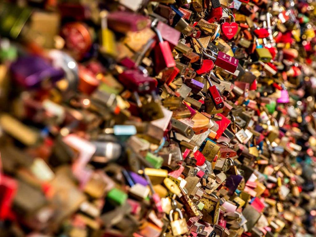 Locks on bridge in Paris