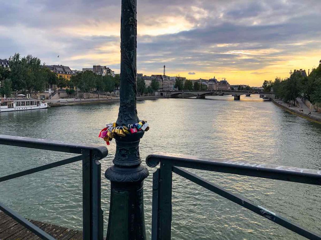 The bridge with love locks is the Pont des Arts