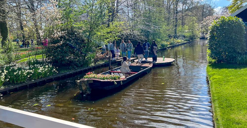 Whisper boat in Keukenhof Gardens Holland